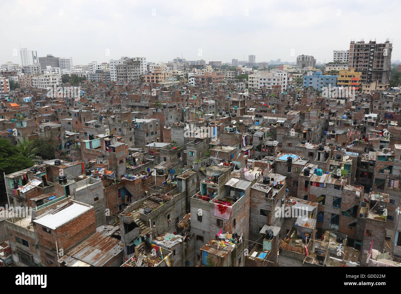 Highly populated Dhaka city crammed with unplanned buildings like that ...