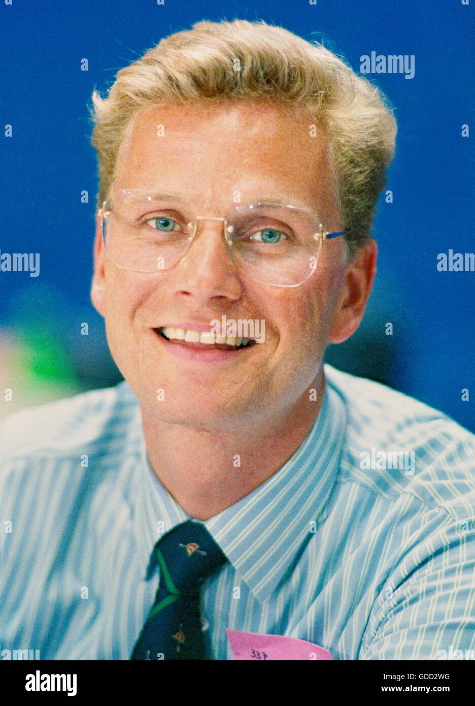 Westerwelle, Guido, 27.12.1961 - 18.3.2016, German politician (Liberal Democratic Party), federal chairman of the Young Liberals, portrait, during federal party convent of the Liberal Democratic Party, Kiel, Germany, 5.9.1987, Stock Photo