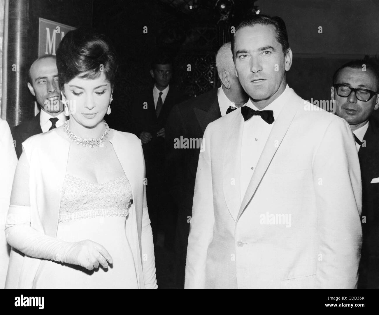 Gina Lollobrigida, with husband Milko Skofic, August 1963 Stock Photo