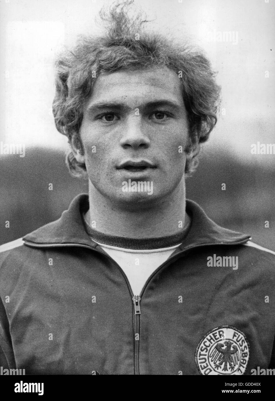 Hoeness, Ulrich 'Uli', * 5.1.1952, German athlete, football functionary and businessman, as player for the German National Team, preparation for the European championship 1972, portrait, 7.11.1971, Stock Photo