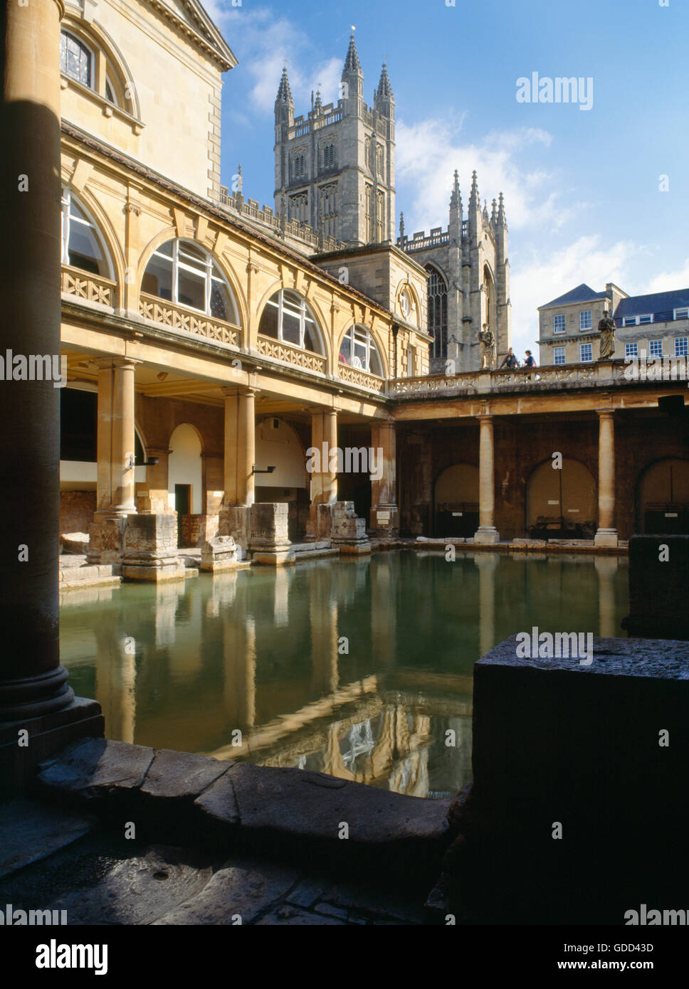 Roman Baths Museum, Bath, Somerset the Great Bath looking NE to Bath