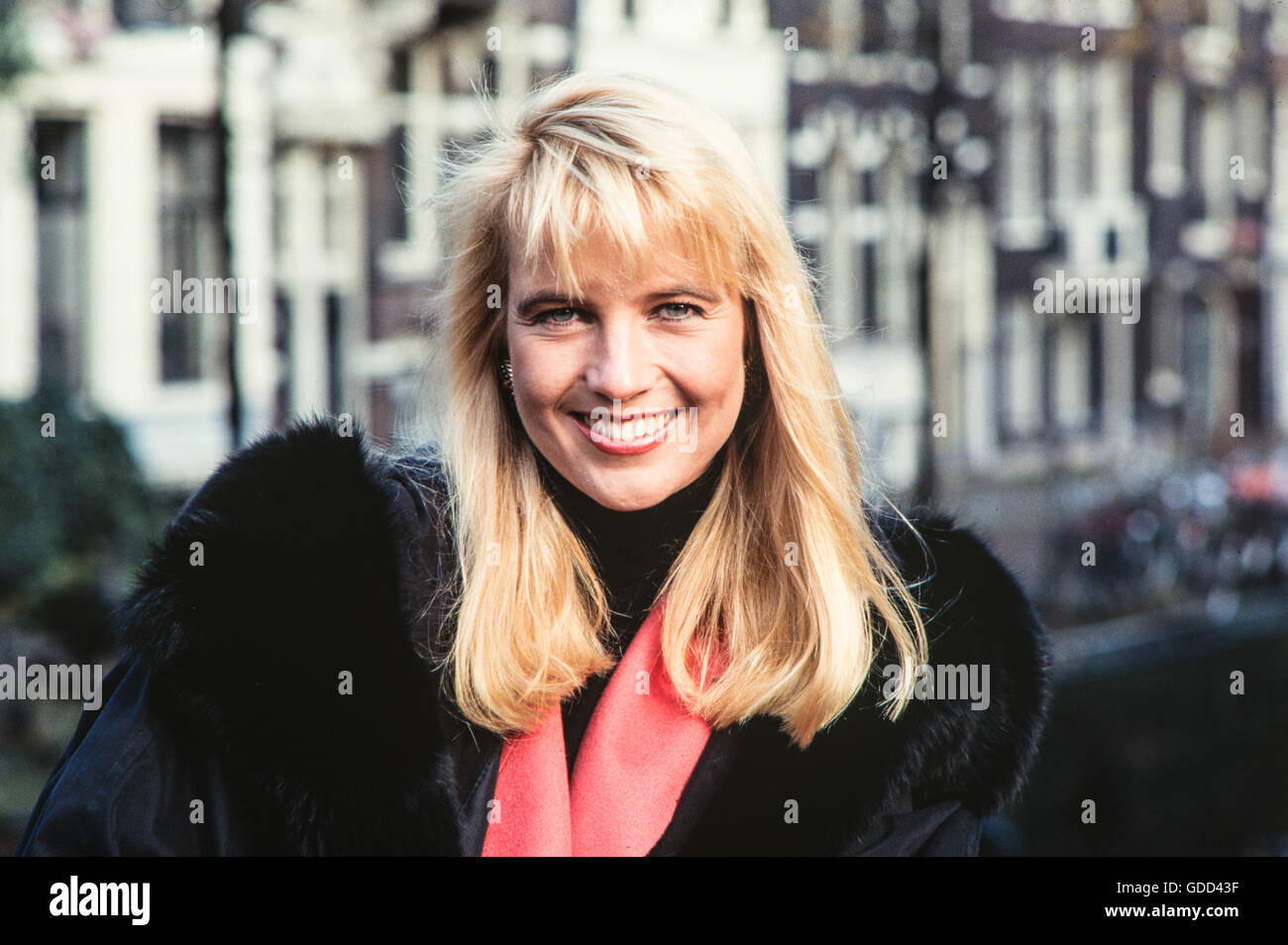 Mol, Linda de, * 8.7.1964, German / Dutch presenter, half length, Amsterdam, 6.11.1991, Stock Photo