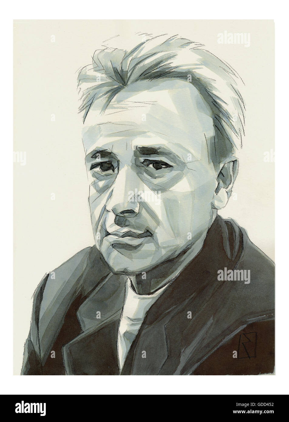 Damasio, Antonio, * 25.2.1944, Portuguese scientist (neuroscientist),  portrait, monochrome drawing by Jan Rieckhoff, 1.5.2007, , Artist's  Copyright already cleared through INTERFOTO, no additional clearance  necessary Stock Photo - Alamy