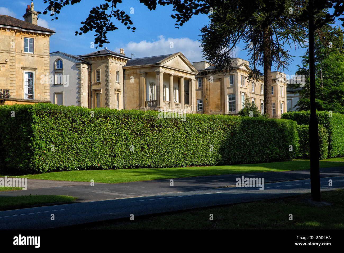 Elegant mansions overlooking the Avon Gorge on The Promenade in Clifton Bristol UK Stock Photo