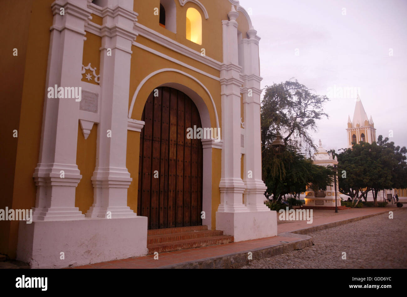 a colonial church in the town of Coro in the west of Venezuela. Stock Photo