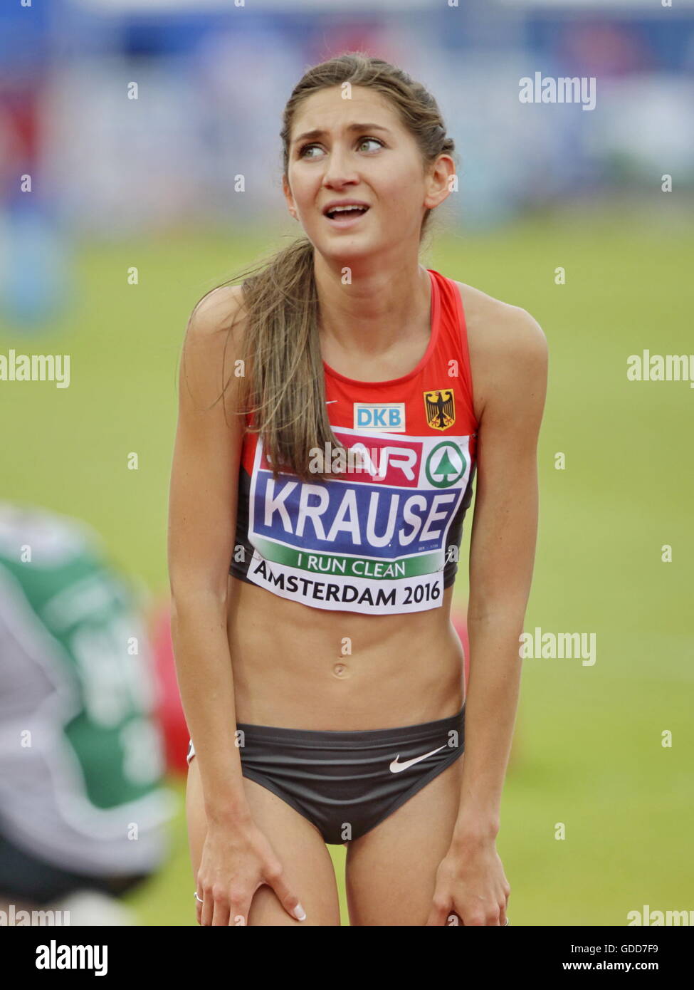 Amsterdam, Netherlands July 09, 2016 Gesa - Felicitas Krause champion  europe 3000m steeplechase in Amsterdam Stock Photo - Alamy