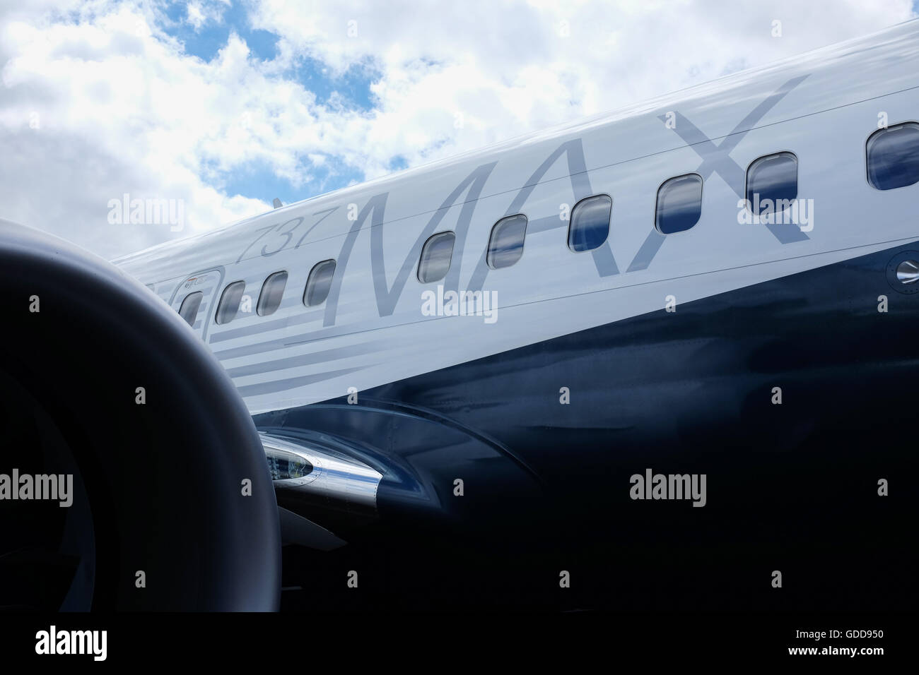 Part of the Boeing 737 Max 8 aircraft. Stock Photo