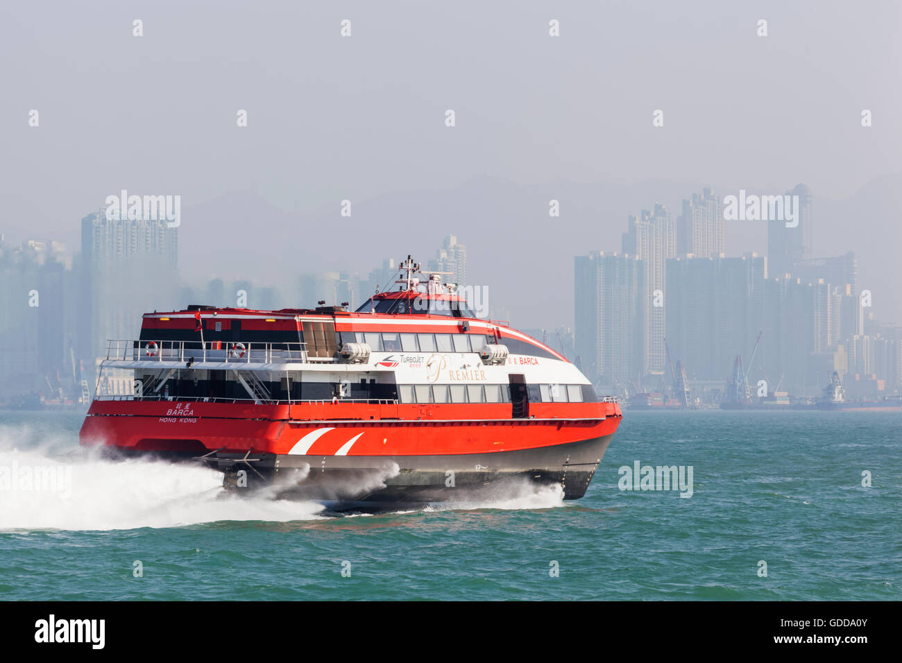 China,Hong Kong,Hong Kong to Macau Turbojet Ferry Stock Photo
