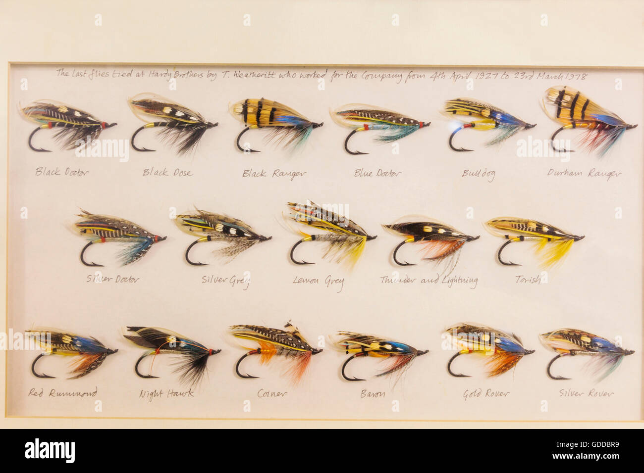 Display of historical fly fishing hooks hi-res stock photography and images  - Alamy