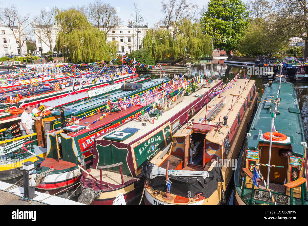 England,London,Little Venice,Canal Boats at Annual Canalway Cavalcade