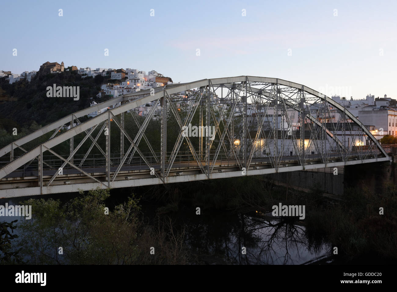 Steel bridge,bridge,Rio Guadalete, Stock Photo