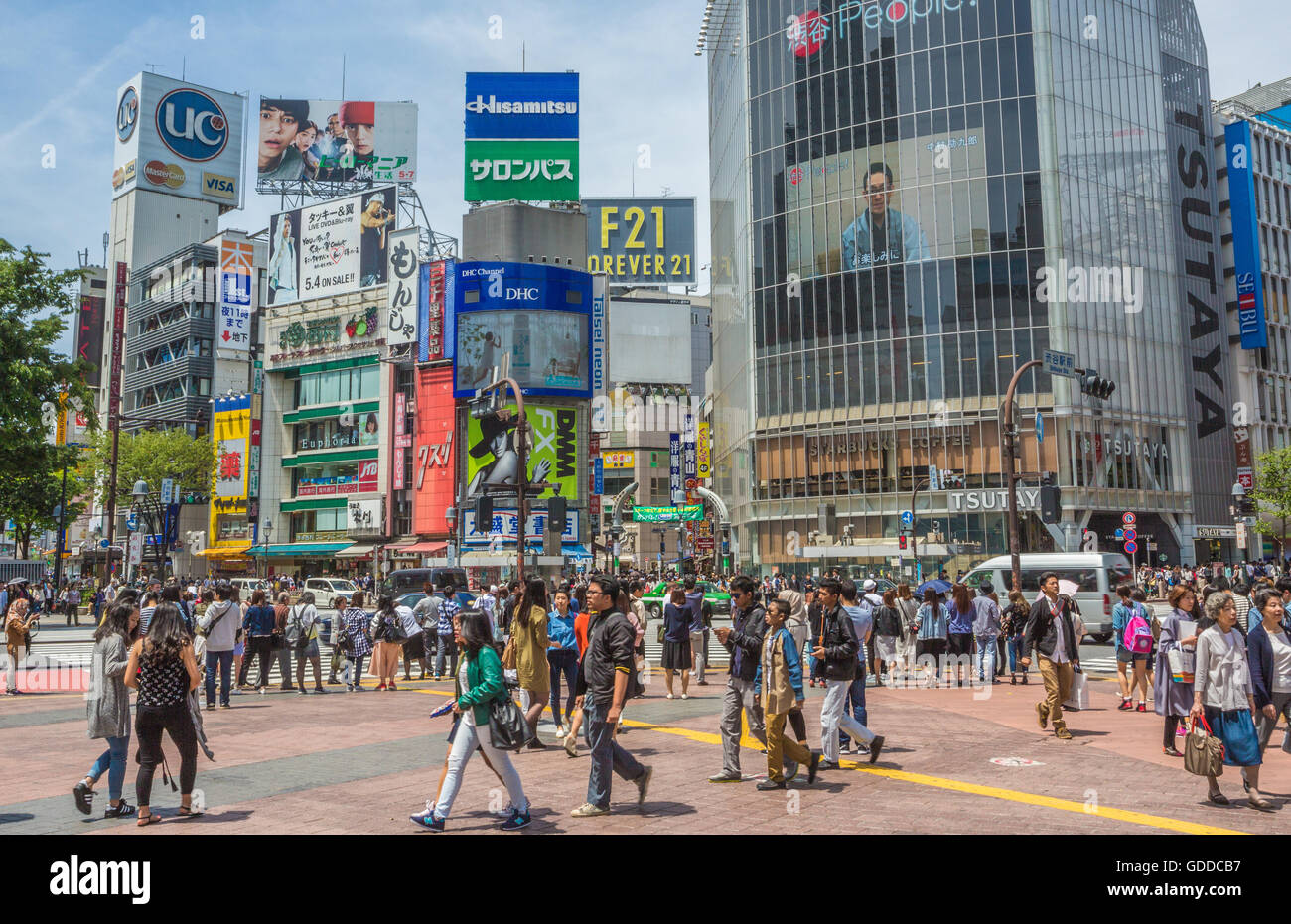 Japan,Tokyo City,Shibuya Station,Hachiko Crossing Stock Photo