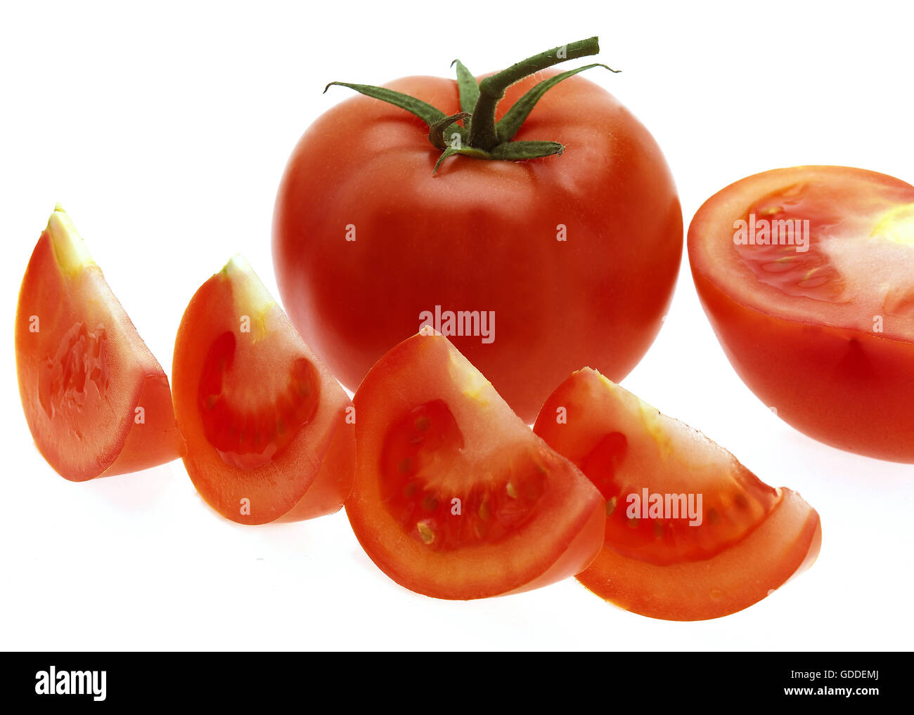 Red Tomato, solanum lycopersicum, Vegetables against White Background Stock Photo