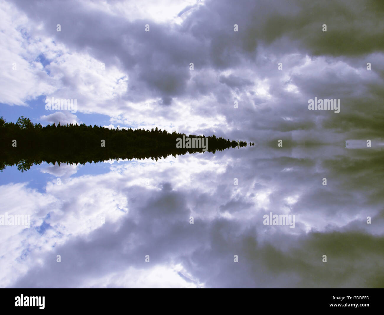 Reflection,cloud mood,water,Upper Palatinate,Germany,concepts,timber Stock Photo