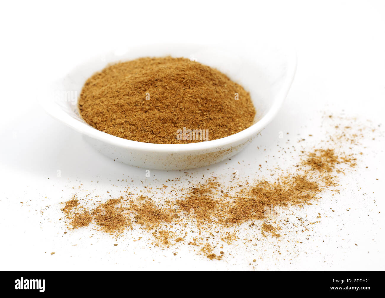 Cinnamon Bark and Powder, cinnamomum zeylanicum against White