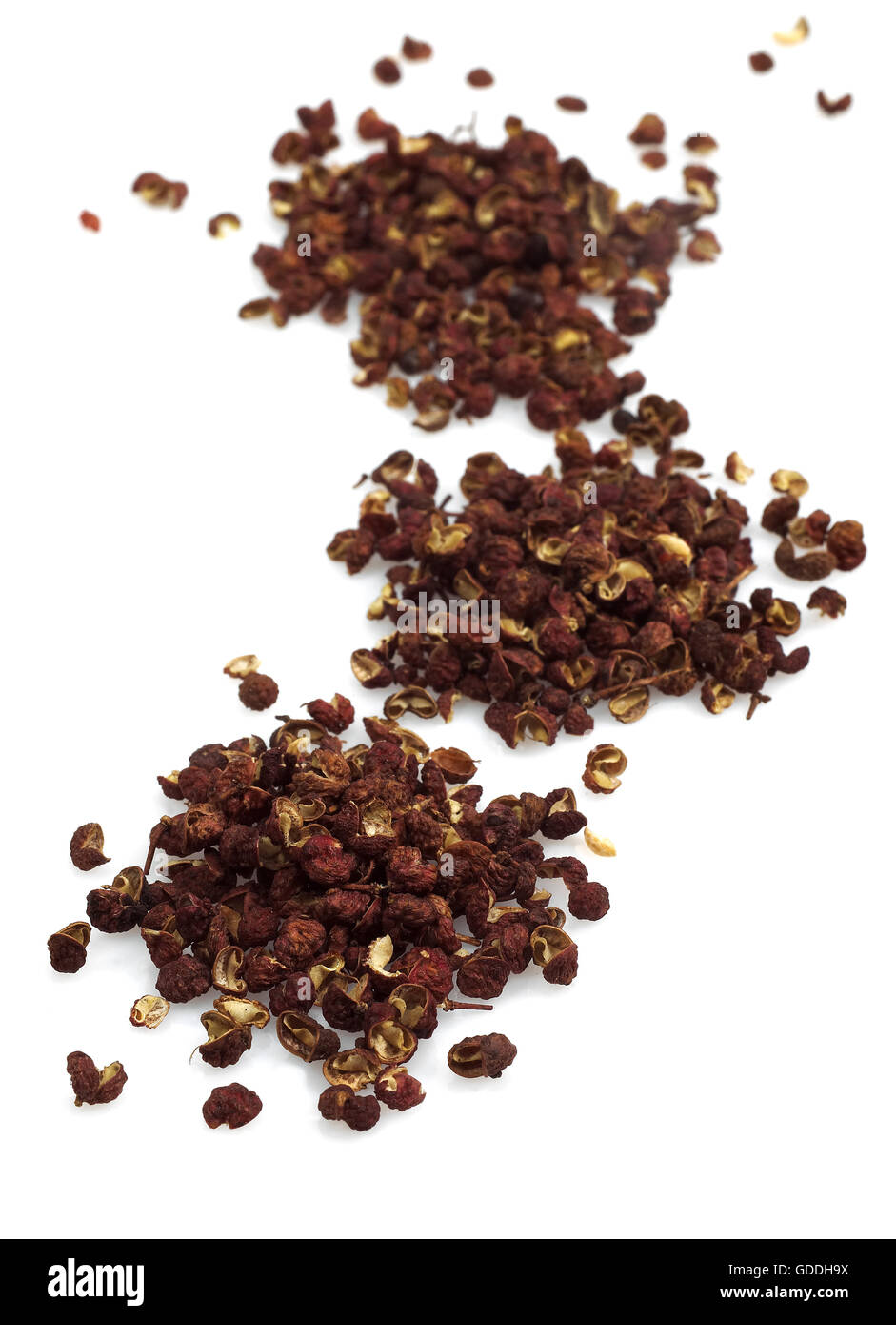 Szechuan or Sichuan Pepper, zanthoxylum simulans, Asiatic Spice against White Background Stock Photo