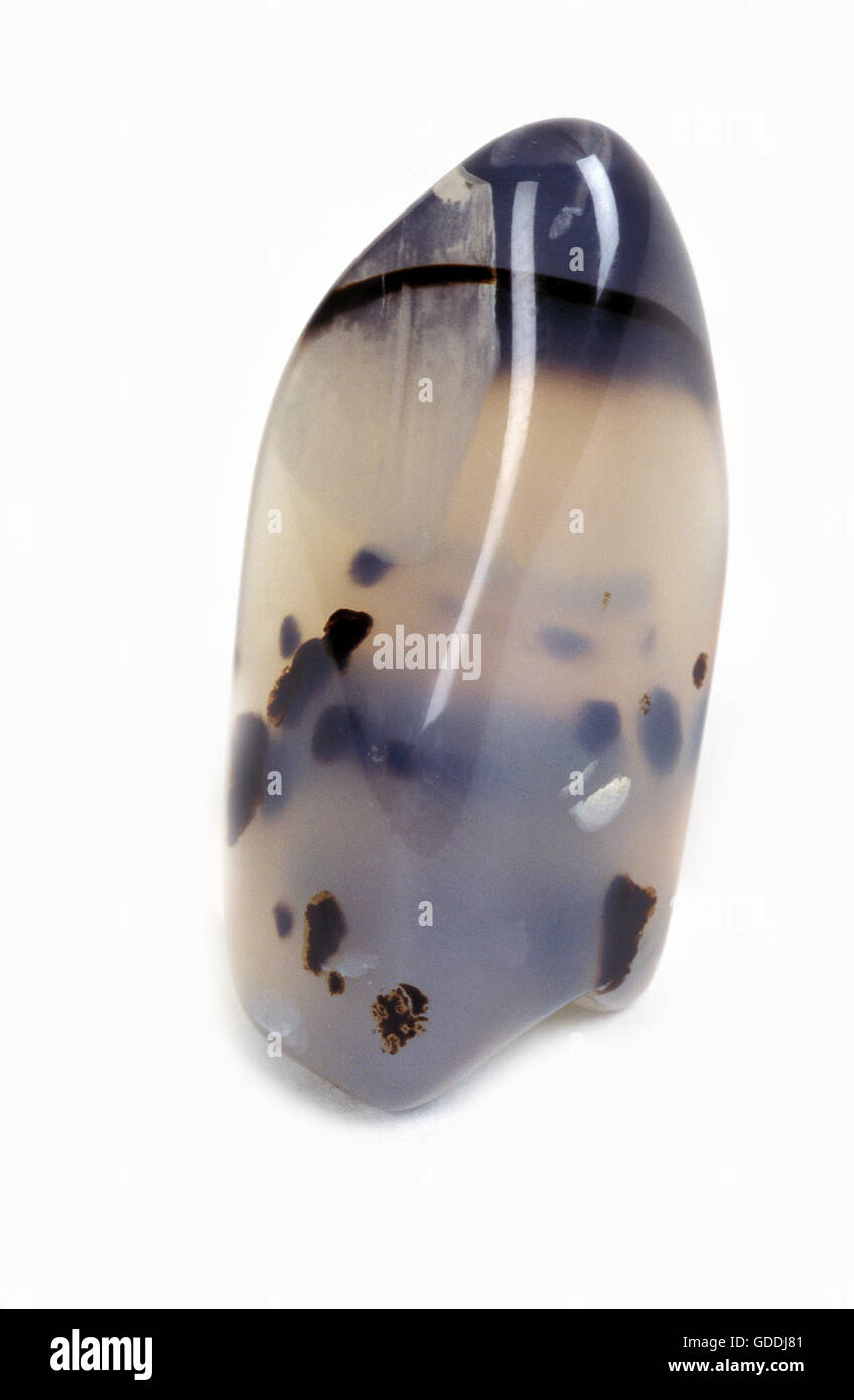 Plume Agate Stone against White Background Stock Photo Alamy