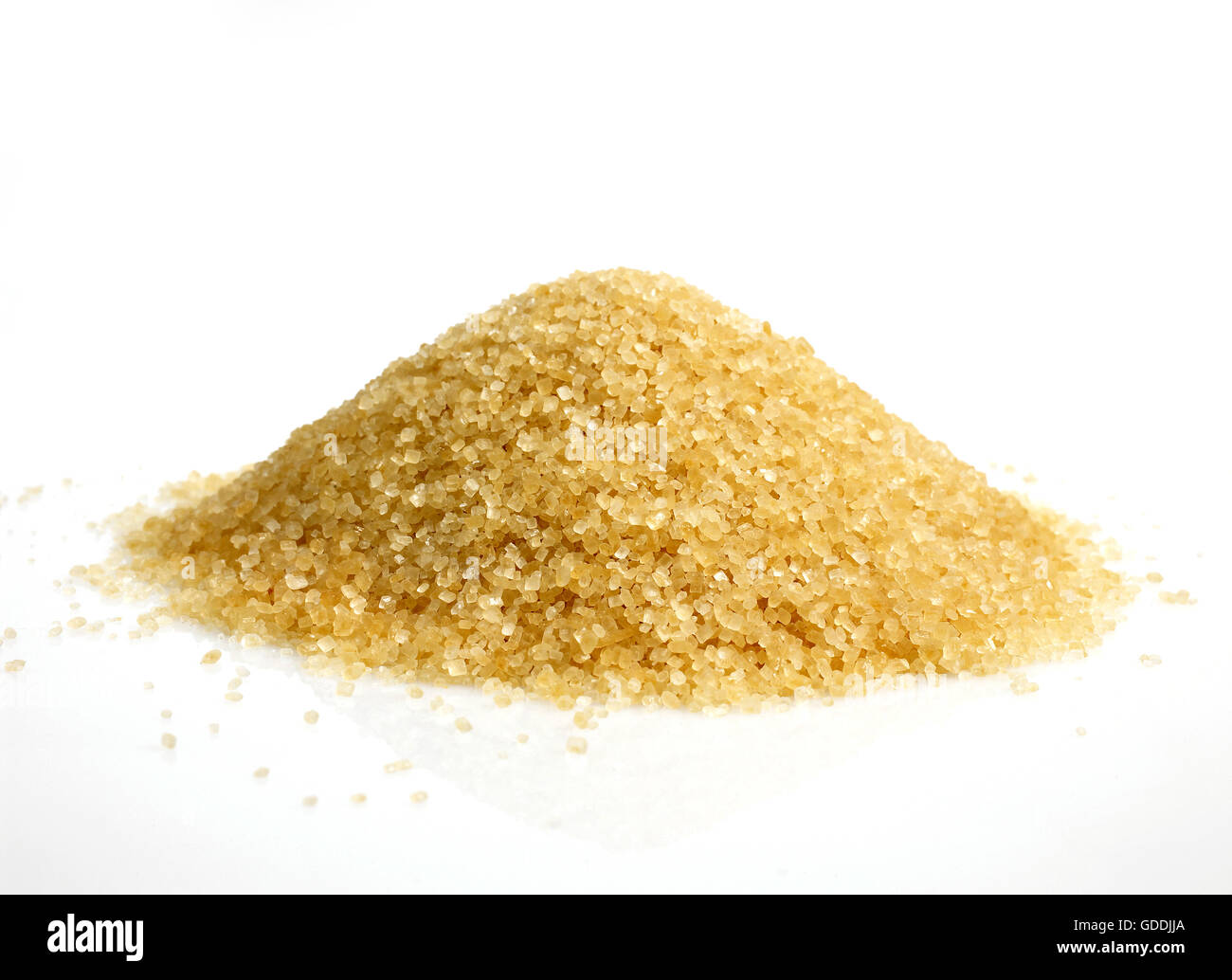 Brown Sugar, against White Background Stock Photo