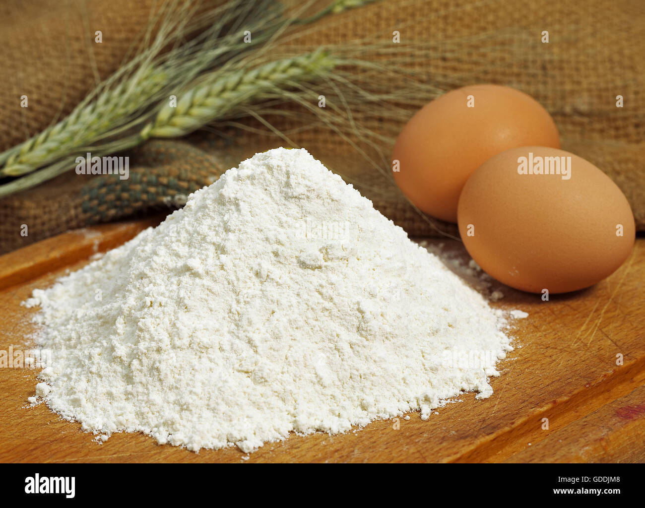 Wheat Flour and Eggs, Ingredients for Cake's Recipe Stock Photo Alamy