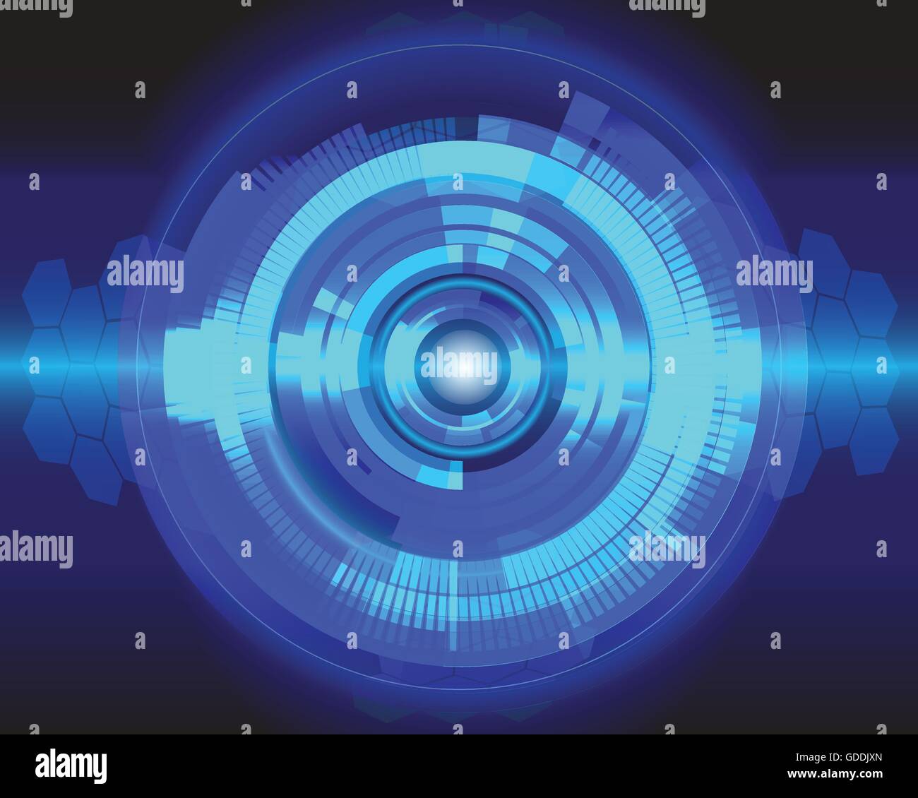 Circle technology blue light digital design background vector