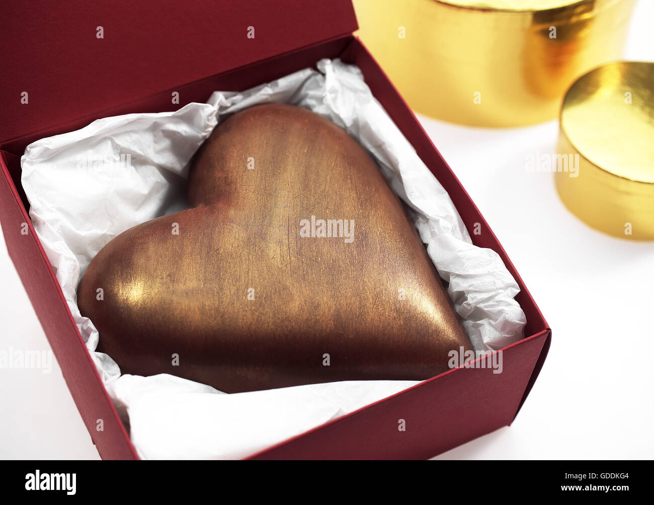 Mock Up Composition Of White Flowers Rustic Style Hearts And A Gift For St Valentines Day With A