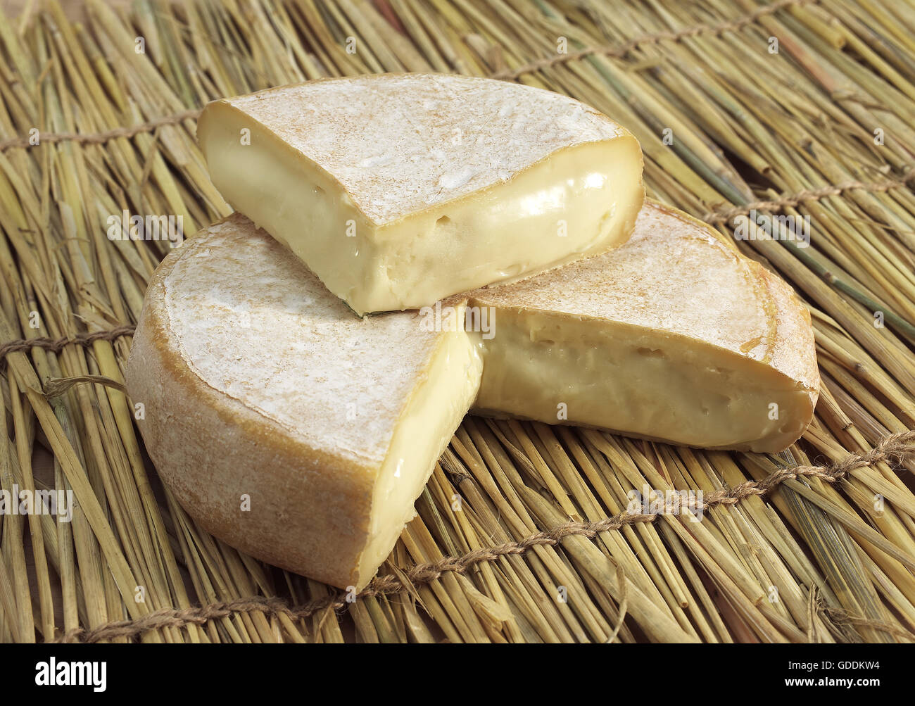 Reblochon, French Mountain Cheese produced from Cow's Milk Stock Photo