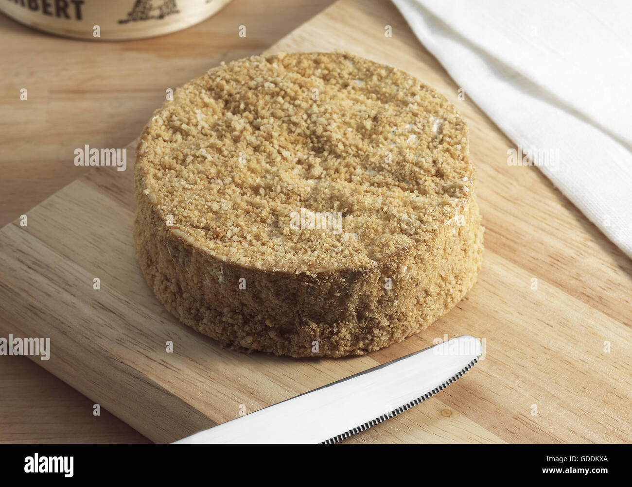 Camembert with Calvados, French Cheese produced in Normandy Stock Photo