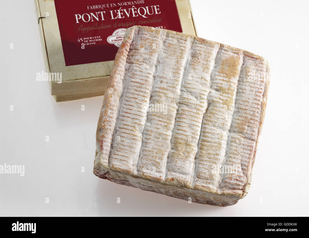 Pont l'Eveque, French Cheese from Normandy produced from Cow's Milk Stock Photo