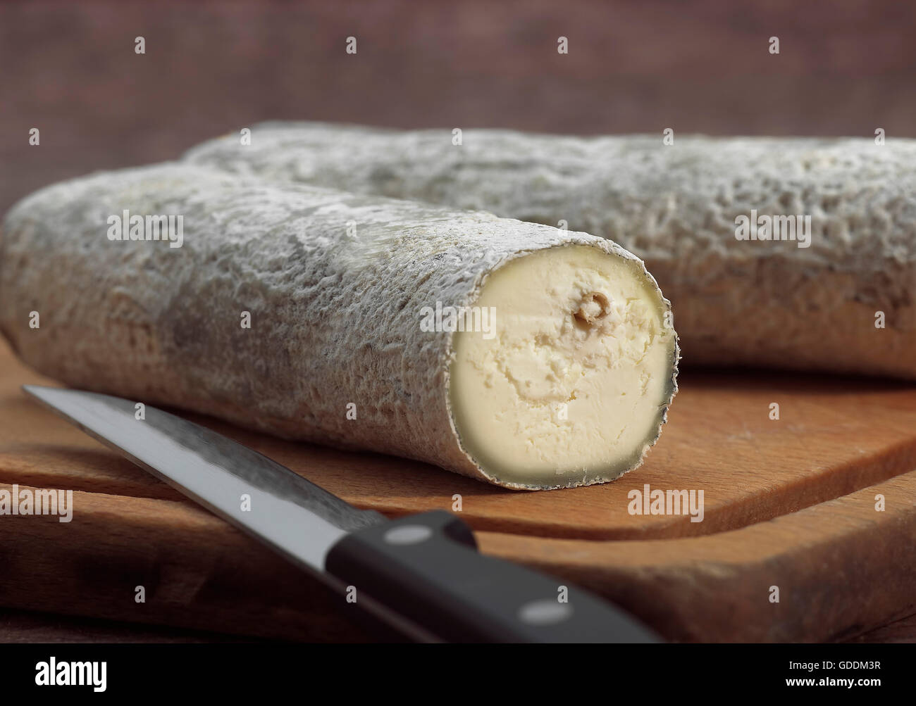 French Cheese called Sainte Maure de Touraine, Cheese made with Goat