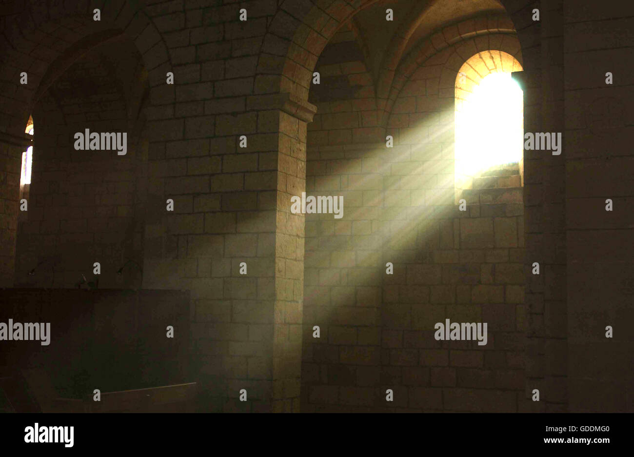 Ray of Light in a Church Stock Photo