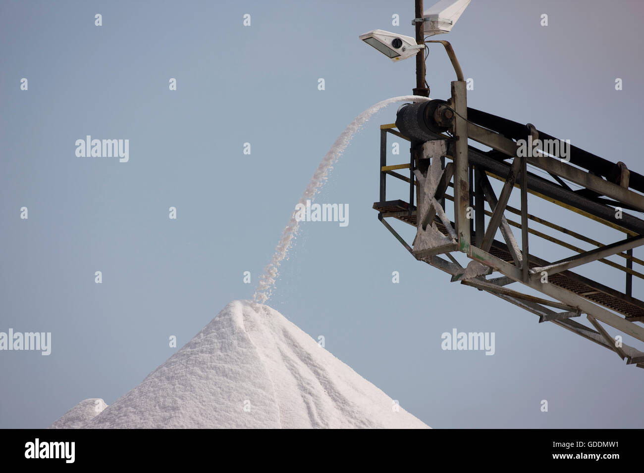 Salt production, Conveyor Belt and Salt pile at Saltworks, near Walvis