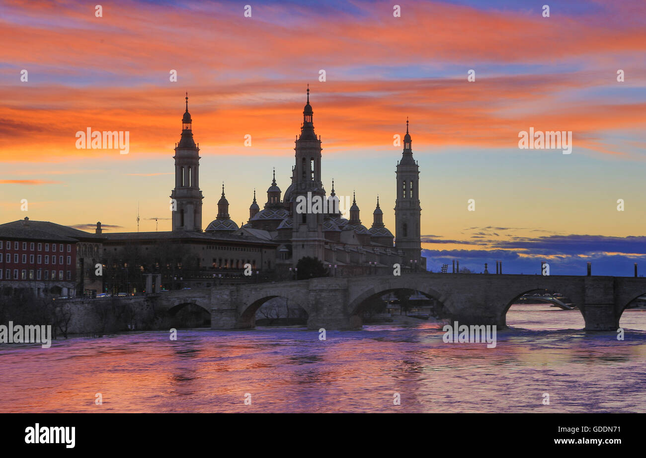 Spain,Aragon Region,Zaragoza,Saragossa,City,El Pilar Basilica Stock Photo