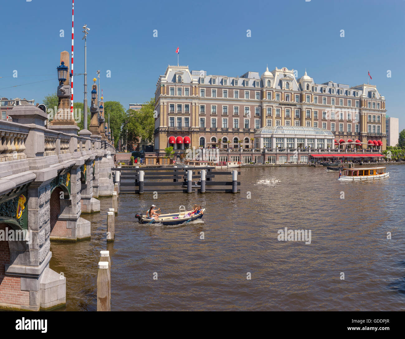 InterContinental Amstel hotel at the river Amstel Stock Photo