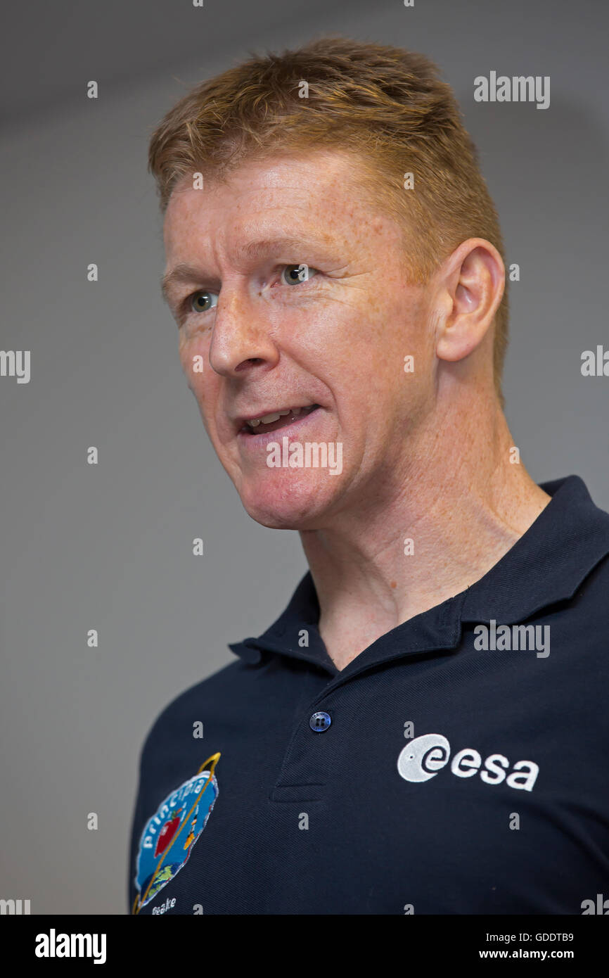 Farnborough, UK, Major Tim Peake attends Farnborough International ...