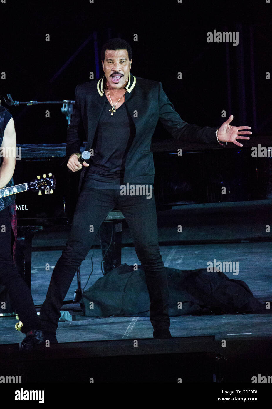 Singer Lionel Richie performs in concert at the Baths of Caracalla in Rome, Italy, 14/07/16 Stock Photo