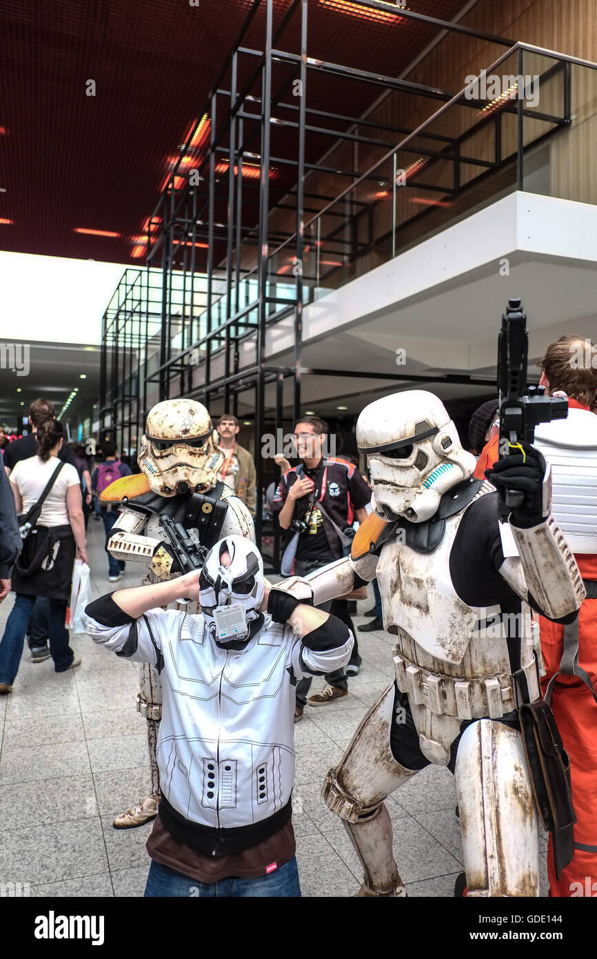 London, UK. 15th July, 2016.Star Wars Celebration Event held at Excel London. The event is on for three days between 15th and 18th July 2016. The event includes entertainment, celebrity appearances, stage shows, shopping and guest apperences by stars of the films. Credit:  claire doherty/Alamy Live News Stock Photo