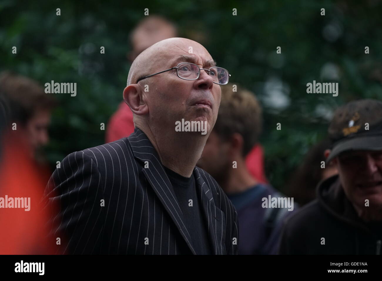 London, England, UK. 15th July, 2016. Ian Bone founder of Class War holds a Parade on Boris in front of Boris house in Islington, London. Credit:  See Li/Alamy Live News Stock Photo