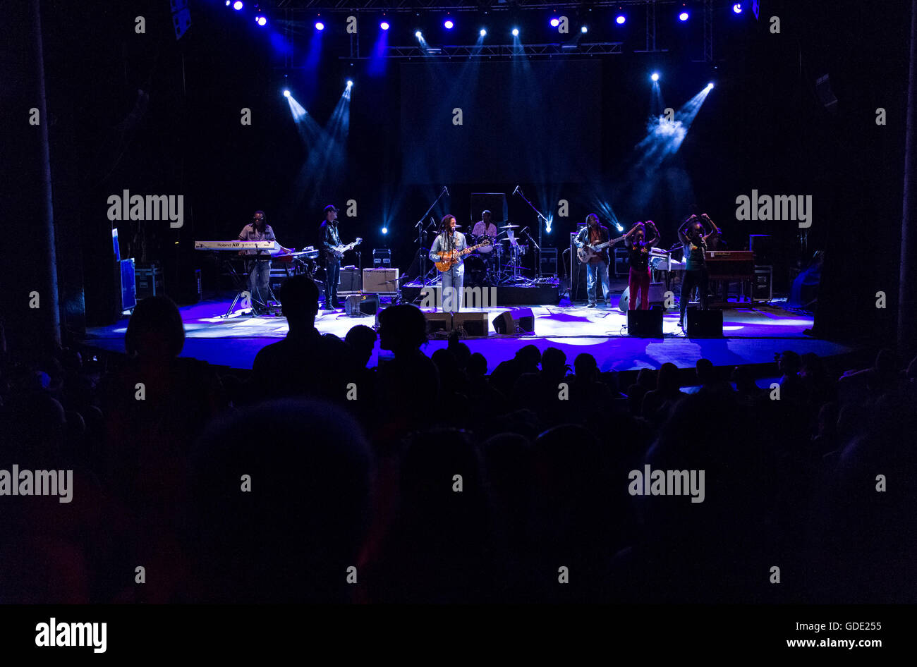 Cartagena, Spain. 15th July, 2016. Singer Julian Marley and  Uprising in La Mar de Músicas Festival. © ABEL F. ROS/Alamy Live Ne Stock Photo