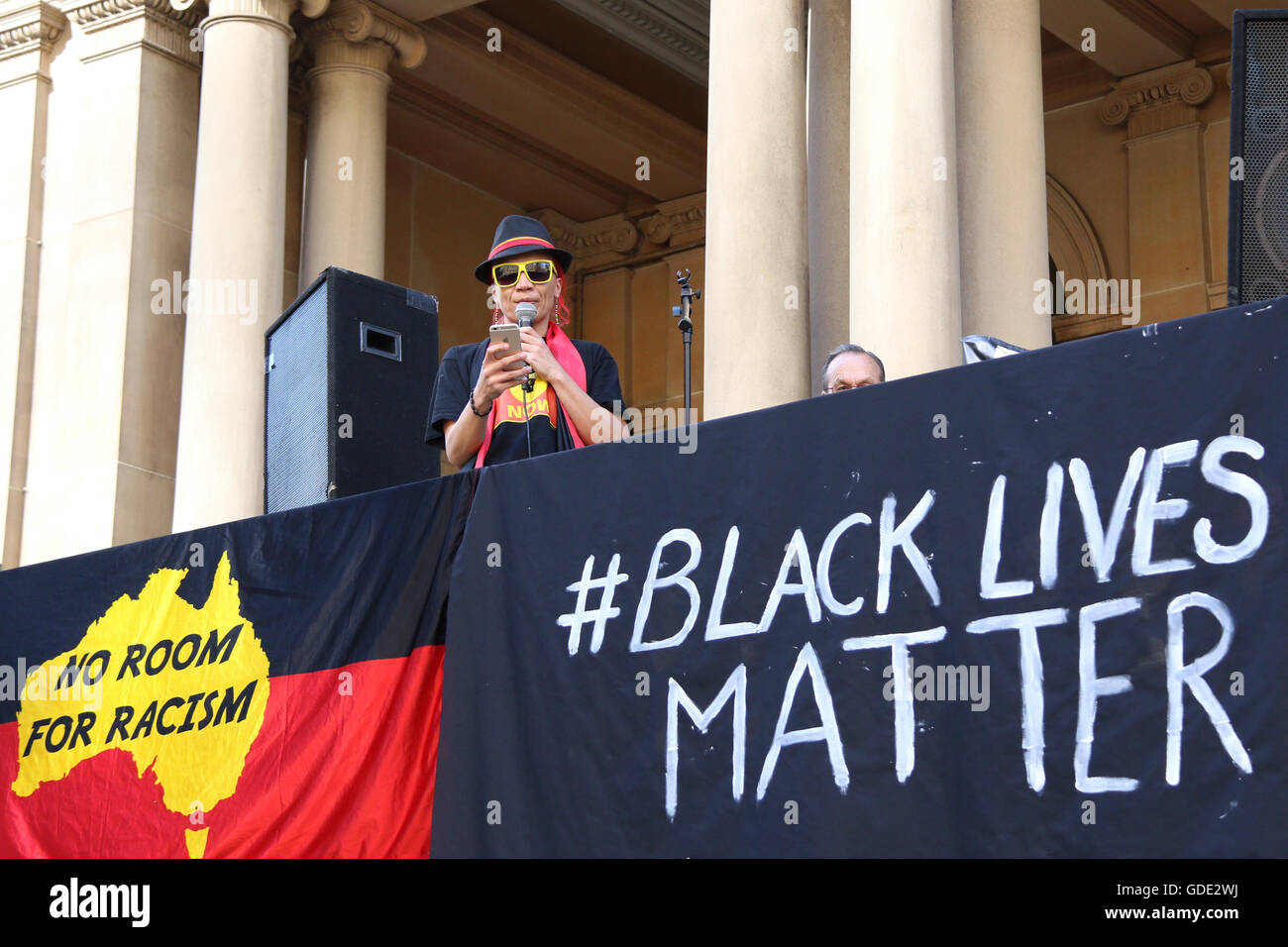 Sydney, Australia. 16 July 2016. Black lives matter protesters gathered