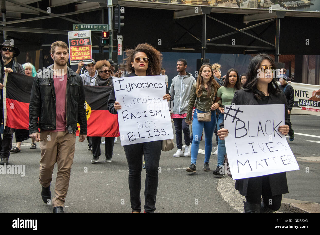 Sydney, Australia. 16 July 2016. Black lives matter protesters gathered