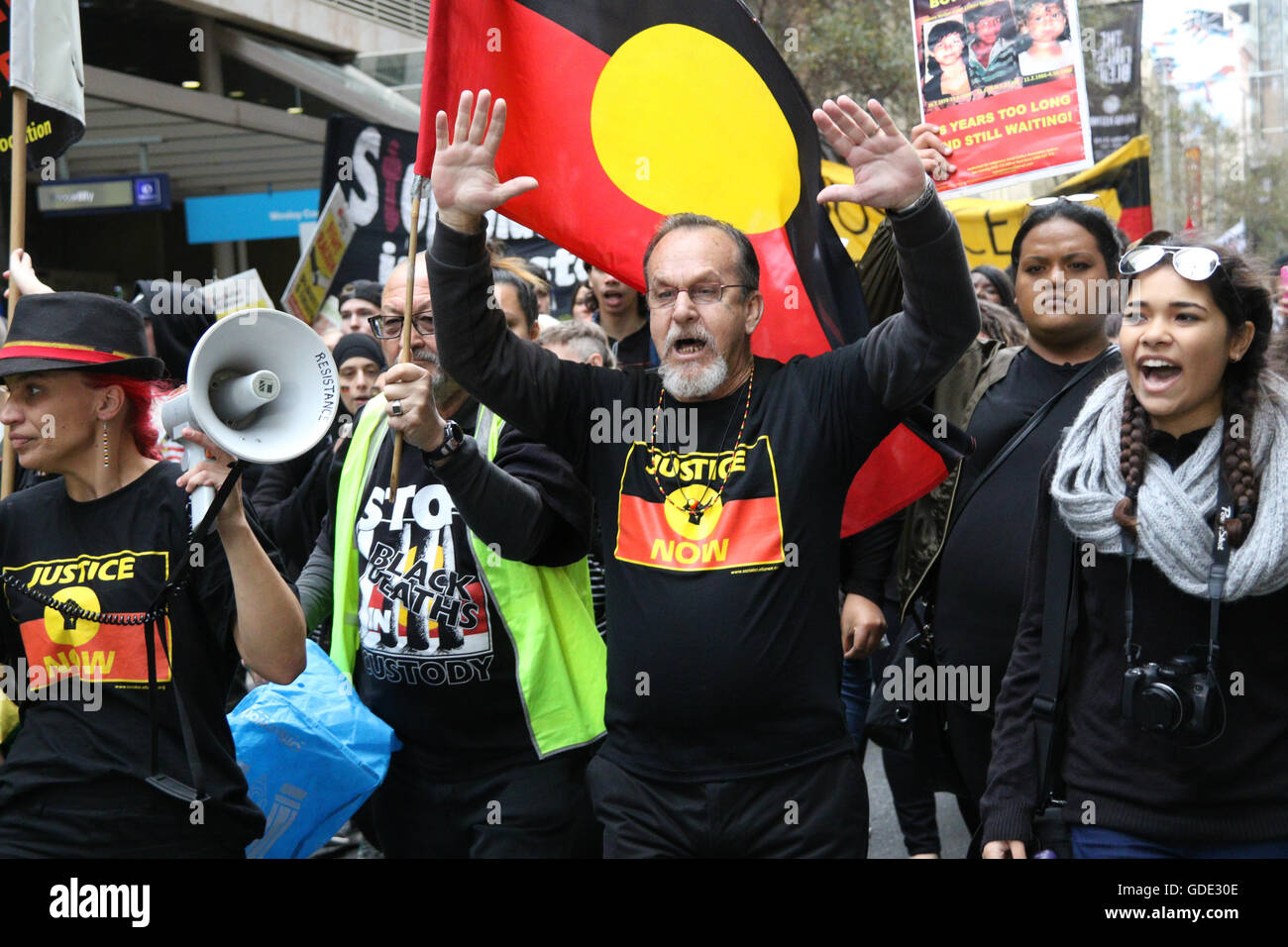 Sydney, Australia. 16 July 2016. Black lives matter protesters gathered