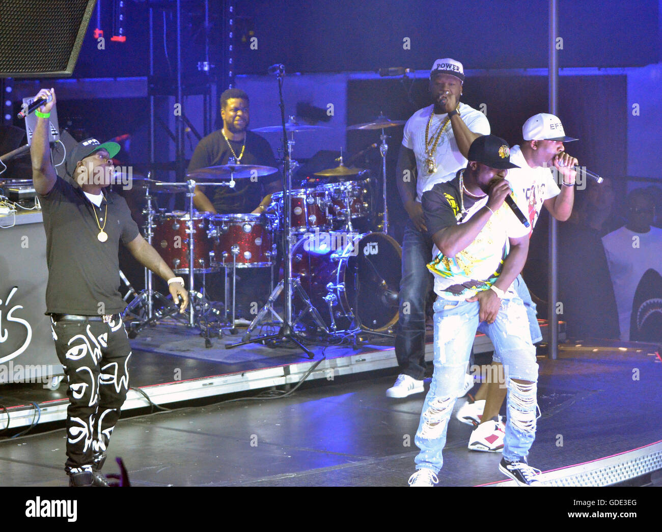 Las Vegas, Nevada, USA. 15th July, 2016. Rapper 50 Cents and the G-Unit ...