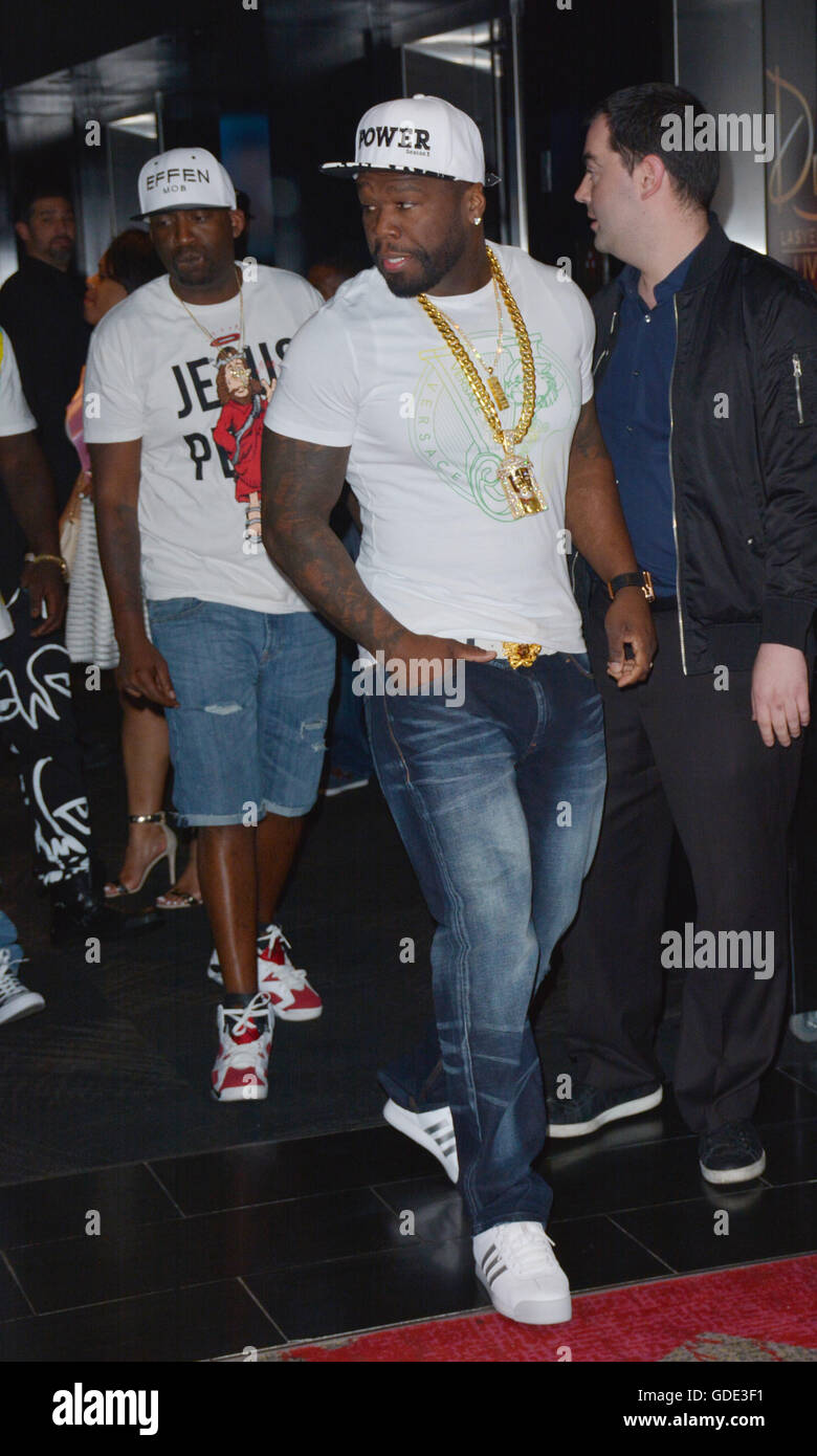 Las Vegas, Nevada, USA. 15th July, 2016. Rapper 50 Cents and the G-Unit ...