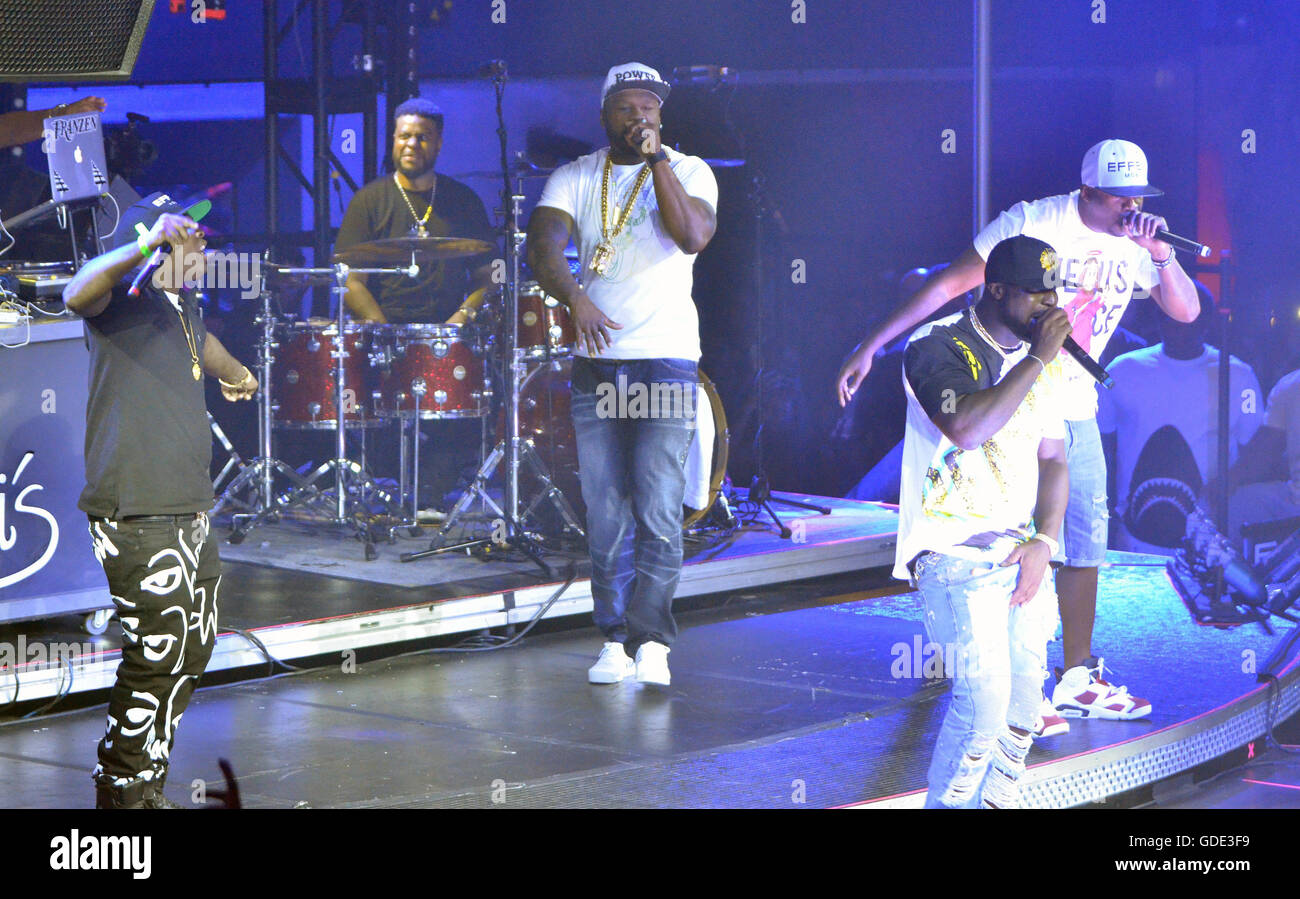 Las Vegas, Nevada, USA. 15th July, 2016. Rapper 50 Cents and the G-Unit ...