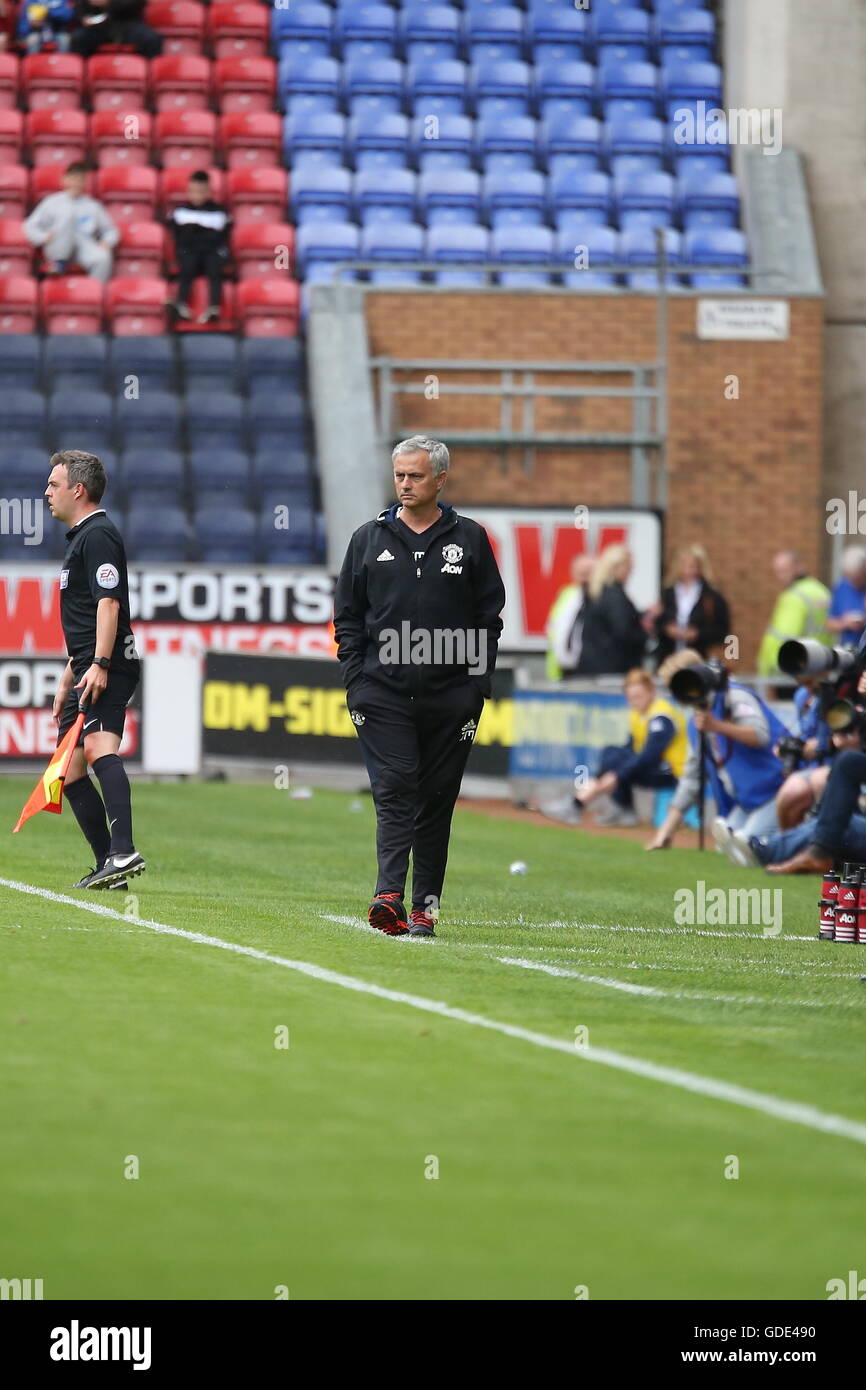 Wigan, Lancashire, UK. 16th July, 2016. New Manchester United boss Jose Mourinho takes charge of his new team for the first time at Wigan's DW Stadium in a pre season friendly. Credit:  Simon Newbury/Alamy Live News Stock Photo