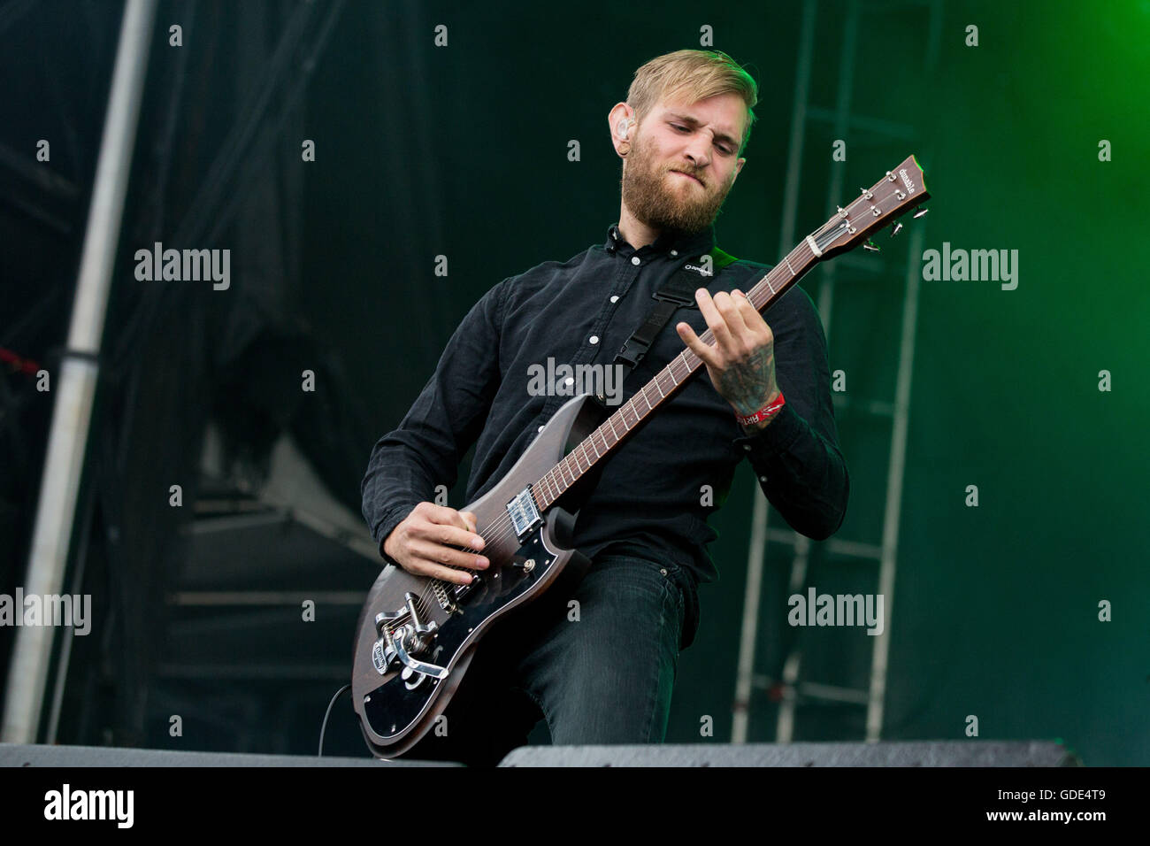 Chicago, Illinois, USA. 15th July, 2016. Guitarist KYLE SIPRESS of The  Devil Wears Prada performs live at Toyota Park during Chicago Open Air  Music Festival in Chicago, Illinois Credit: Daniel DeSlover/ZUMA Wire/Alamy