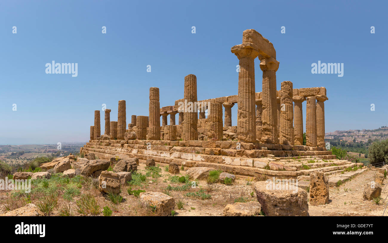 Valle di Templi,Greek temples and ruins Stock Photo