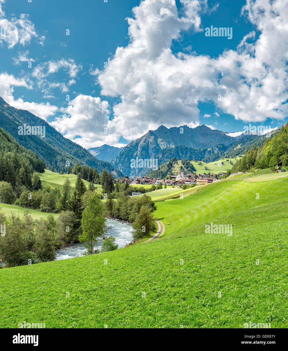 Prägraten am Grossvenediger,Austria,The Virgen valley Stock Photo