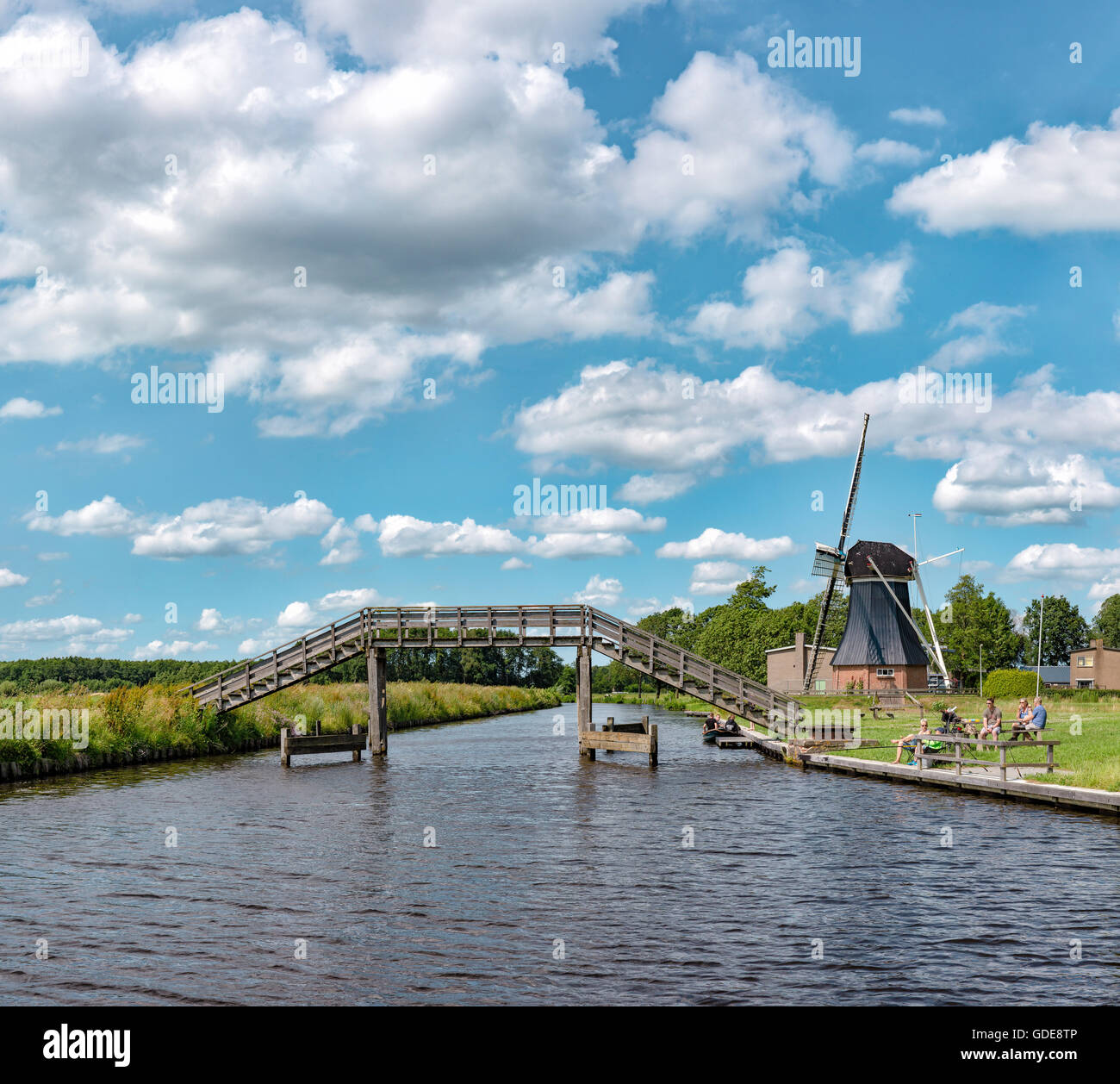 De Groeve,Drenthe,Windmill called De Boezemvriend Stock Photo