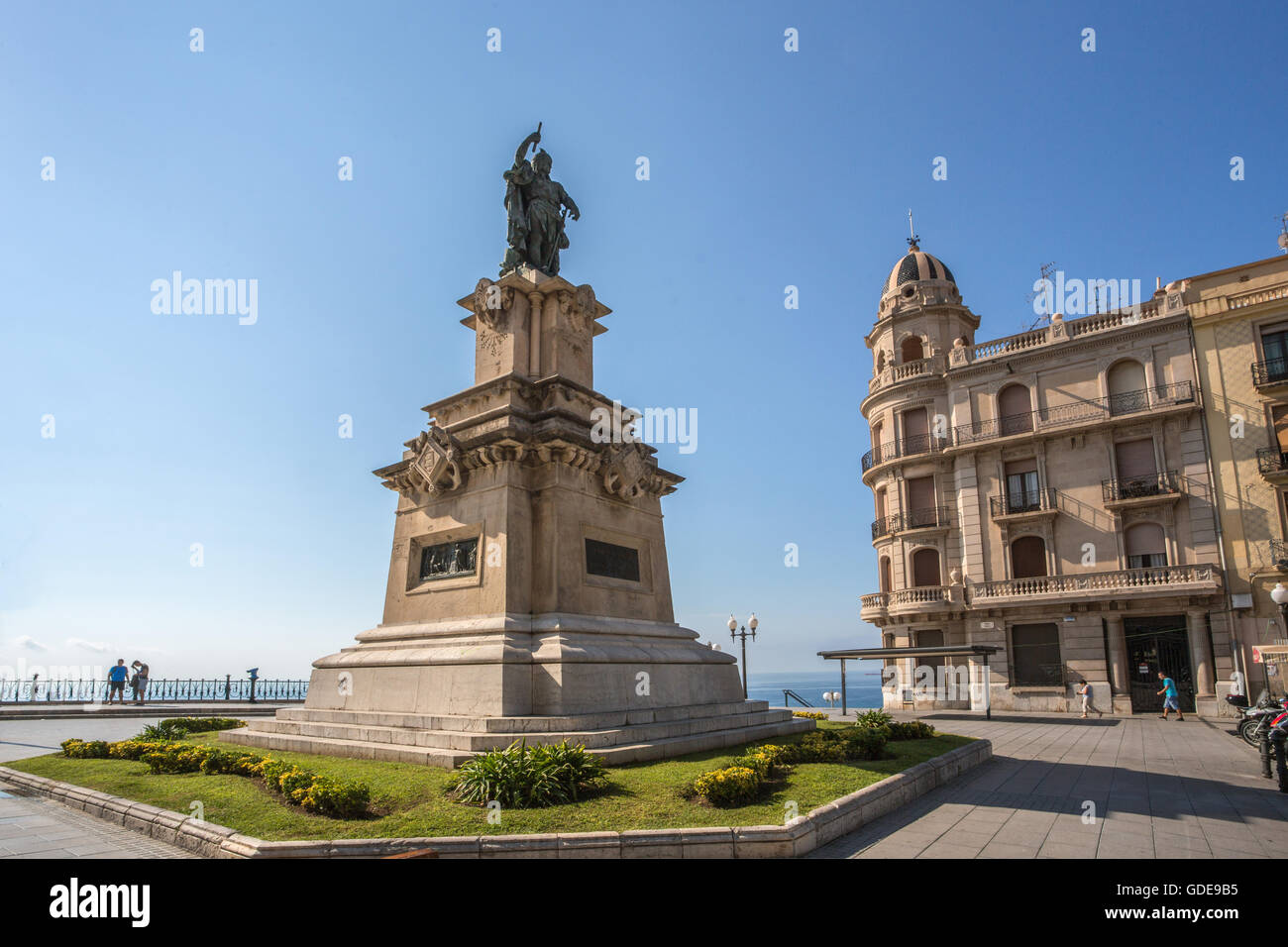 Spain,Catalonia,Tarragona City,Roger de Flor Monument,Mediterraneo Balcony Stock Photo